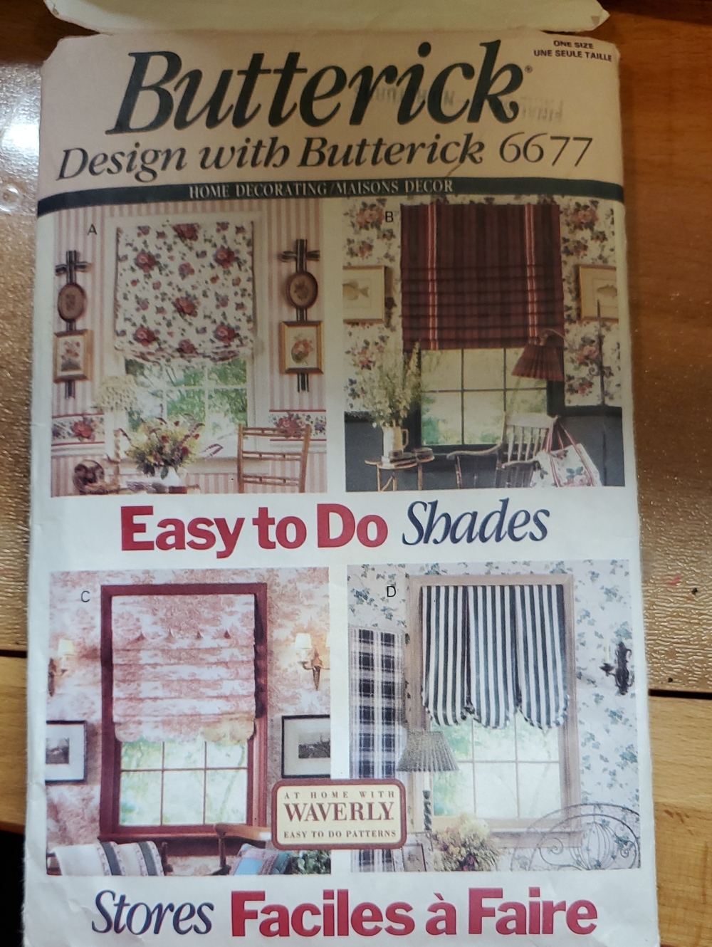 Butterick Easy to Do Shades Sewing Pattern 6677